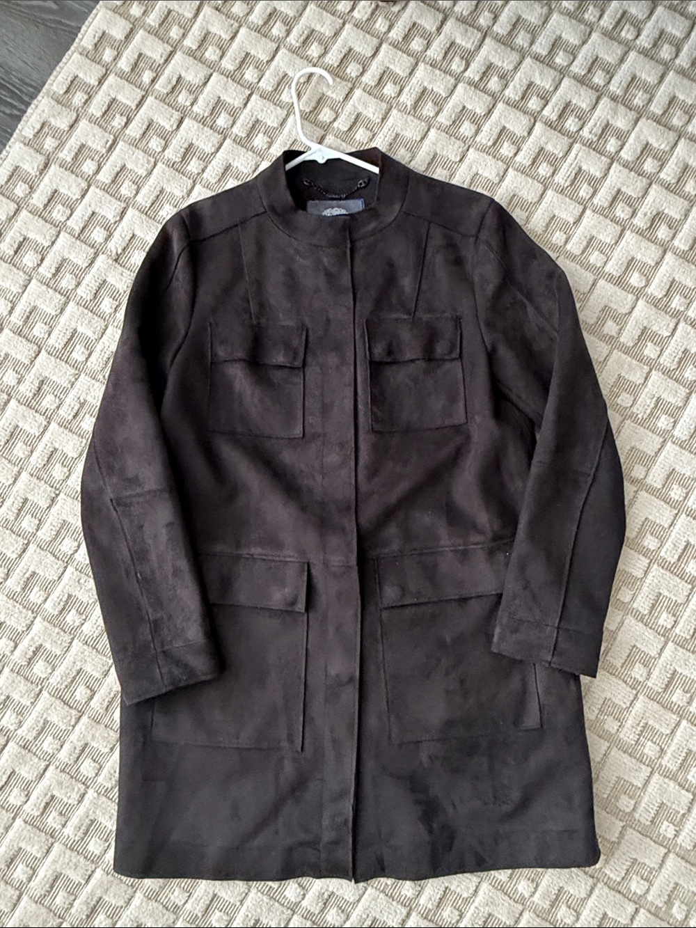 Vince Camuto Black Faux Suede Coat Size M